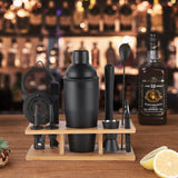 11Pcs-Cocktail Shaker Set Black Bartending Kit 25Oz Cocktail Bar Set Cocktail Mix Drink Making Kit Professional Bar and Home Drink Bar Tools for Bartender(Matte Black)