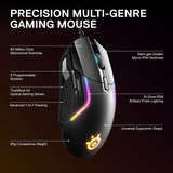 Steelseries Rival 5 Gaming Mouse with Prismsync RGB Lighting and 9 Programmable Buttons – FPS, MOBA, MMO, Battle Royale – 18,000 CPI Truemove Air Optical Sensor - Black