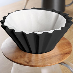 Origami Filter Cup,Ceramic Pour over Coffee Maker, Non-Electric Pour over Coffee Dripper, Easy Manual Brew Maker, Single Cups Porcelain for Home, Cafe, Camping, Coffee Gifts (White)
