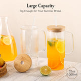 2PCS 32Oz Glass Tumbler with Handle – Vintage Ribbed Drinking Cups with Lids & Straws, Large Iced Coffee Mug for Water, Smoothies, and Summer Beverages