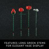 LEGO Botanicals Bouquet of Roses Artificial Flowers - Fake Red Roses Building Set for Adults, Ages 18+ - DIY Kit for Home Decoration - Floral Birthday Gift Idea - 10328