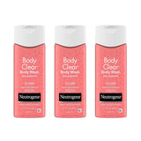 Neutrogena Body Clear Acne Body Wash with Glycerin & 2% Salicylic Acid Acne Medication, Oil-Free Acne Wash for Breakouts on Back, Chest & Shoulders, Non-Comedogenic, 8.5 Fl. Oz, 3 Pack
