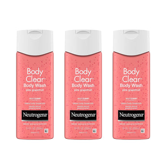 Neutrogena Body Clear Acne Body Wash with Glycerin & 2% Salicylic Acid Acne Medication, Oil-Free Acne Wash for Breakouts on Back, Chest & Shoulders, Non-Comedogenic, 8.5 Fl. Oz, 3 Pack