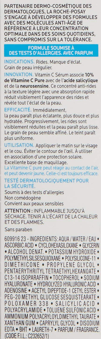 La Roche-Posay Pure 10% Vitamin C Serum for Face with Hyaluronic Acid & Salicylic Acid