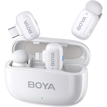 BOYA Mini Wireless Lavalier Microphone for Android/Tablets/Pc with USB C Plug,Noise Reduction,30H Battery Life with Charging Case,Ai Voice Changer,Lapel Microphone Wireless for Video Recording Podcast