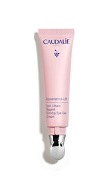 Caudalie Resveratrol-Lift Firming Depuffing Eye Gel Cream with Metal Applicator Tip, Vegan Collagen I and Hyaluronic Acid - 15 Ml