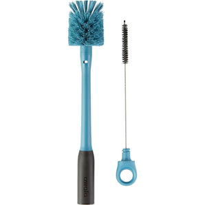 Owala 2-In-1 Water Bottle Brush Cleaner and Water Bottle Straw Cleaner Brush, Water Bottle Brush with Removable Head and Twist N’ Hide Straw Brush, Smokey Blue