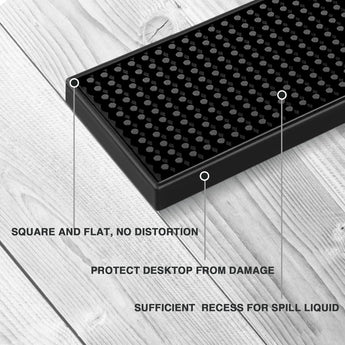 17.5X3.5 Inches Long PVC Bar Rail Mat Non-Slip Serving Spill Mat (Pack of 2)
