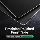 HONKID Hard Metal Mouse Pad for Desk, Aluminum Solid Mouse Pad for Magic Mouse and Macbook Pro/Air with Stable Rubber Base, Firm Mousepad for Travel and Home Office (Black)