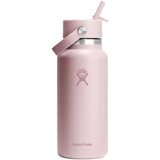 Hydro Flask Water Bottle - Insulated Stainless Steel - Wide Mouth Flex Straw Lid, Non Spill, Leakproof and Refillable in 32 Oz Trillium Pink