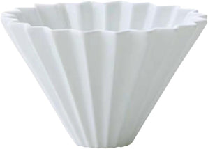 Origami Filter Cup,Ceramic Pour over Coffee Maker, Non-Electric Pour over Coffee Dripper, Easy Manual Brew Maker, Single Cups Porcelain for Home, Cafe, Camping, Coffee Gifts (White)