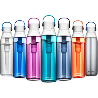 Brita Hard-Sided Plastic Premium Filtering Water Bottle, Bpa-Free, Reusable, Replaces 300 Plastic Water Bottles, Filter Lasts 2 Months or 40 Gallons, Includes 1 Filter, Night Sky - 26 Oz.