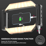 ULANZI Smartphone Video Rig with Light, U-Rig Light Cell Phone Handheld Stabilizer with Ring Light 2500K-9000K CRI 90+ for Filmmaking Live Steam Youtube Video Recording, with 5000Mah Build-In Battery