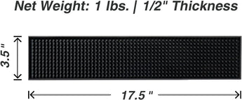 17.5X3.5 Inches Long PVC Bar Rail Mat Non-Slip Serving Spill Mat (Pack of 2)