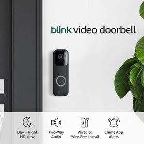 Blink Video Doorbell (Newest Model) — Two-Way Audio, HD Video, Long-Lasting Battery Life, Wired or Wire-Free Install, Motion Detection, Chime App Alerts, Works with Alexa (Black)