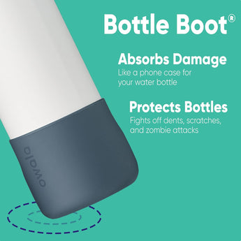 Silicone Water Bottle Boot, Anti-Slip Protective Sleeve for Water Bottle, Protects Freesip and Flip Stainless Steel Water Bottles, 32 Oz, Black