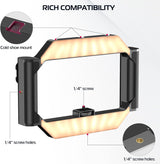 ULANZI Smartphone Video Rig with Light, U-Rig Light Cell Phone Handheld Stabilizer with Ring Light 2500K-9000K CRI 90+ for Filmmaking Live Steam Youtube Video Recording, with 5000Mah Build-In Battery