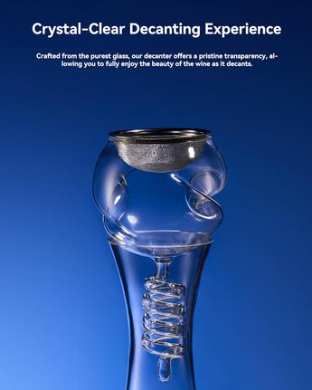 Premium Wine Aerator Pourer with Sediment Filter - Fast Decanter for Red and White Wine with Stander, Bpa-Free Glasses, No-Drip Design - Perfect Wine Purifier for Wine Lovers & Sommeliers