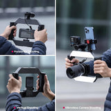 ULANZI Smartphone Video Rig with Light, U-Rig Light Cell Phone Handheld Stabilizer with Ring Light 2500K-9000K CRI 90+ for Filmmaking Live Steam Youtube Video Recording, with 5000Mah Build-In Battery