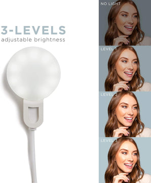 Selfie Mini - Rechargeable Selfie Ring Light for Mobile Phone or Laptop | 3 Adjustable Modes | Bright Leds Perfect for Tiktok, Influencers, Stories, Photos, Videos, & Vlogs