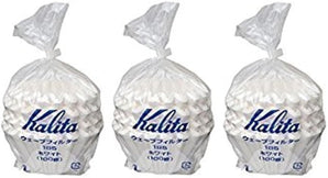 3 X Kalita: Wave Series Wave Filter 185 (2-4 Persons) White. 300 Pieces (Japan Import)