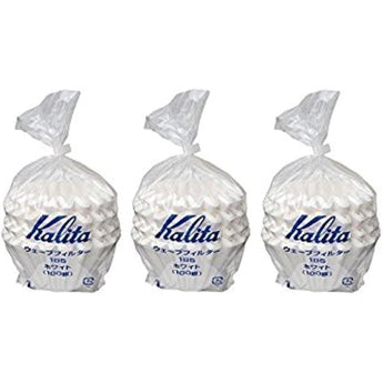 3 X Kalita: Wave Series Wave Filter 185 (2-4 Persons) White. 300 Pieces (Japan Import)
