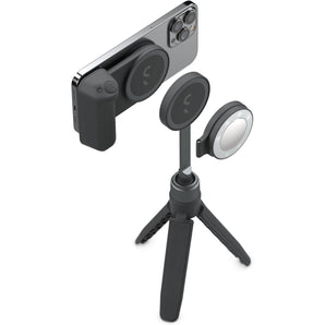 Shiftcam Snapgrip Creator Kit - Includes Snapgrip, Snaplight, Snappod and Carry Pouch - Magnetic Mount Snaps on to Any Phone | Midnight