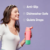 Silicone Water Bottle Boot, Anti-Slip Protective Sleeve for Water Bottle, Protects Freesip and Flip Stainless Steel Water Bottles, 32 Oz, Black