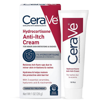 Cerave 1% Hydrocortisone Anti-Itch Cream, Fragrance-Free Relief for Eczema-Prone & Dry Skin, 1 Ounce