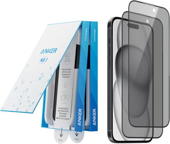 Anker Screen Protector for Iphone 15 Pro, Bubble-And-Dust-Free Iphone HD Tempered Glass, Durable and Drop-Proof with 9H Hardness, Easy Installation Exclusively for Iphone 15 Pro (2-Pack)