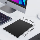 HONKID Hard Metal Mouse Pad for Desk, Aluminum Solid Mouse Pad for Magic Mouse and Macbook Pro/Air with Stable Rubber Base, Firm Mousepad for Travel and Home Office (Black)