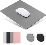 HONKID Hard Metal Mouse Pad for Desk, Aluminum Solid Mouse Pad for Magic Mouse and Macbook Pro/Air with Stable Rubber Base, Firm Mousepad for Travel and Home Office (Black)