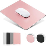 HONKID Hard Metal Mouse Pad for Desk, Aluminum Solid Mouse Pad for Magic Mouse and Macbook Pro/Air with Stable Rubber Base, Firm Mousepad for Travel and Home Office (Black)