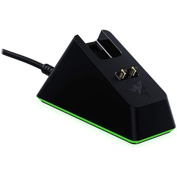 Razer Mouse Charging Dock Chroma: Magnetic Dock with Charge Status RGB Lighting - Anti-Slip Gecko Feet - Powered by Razer Chroma - Classic Black