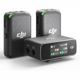DJI Mic (2 TX + 1 RX + Charging Case), Wireless Lavalier Microphone, 250M (820 Ft.) Range, 15-Hour Battery, Noise Cancellation Wireless Microphone for PC, Iphone, Record Interview, Youtube, Black