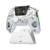 Manbaone Interactive Screen Wireless Gaming Controller for Pc/Switch/Ios/Android,Hall Effect Stick & Trigger,Rgb Lighting,Remappable Buttons,1800Mah with Charging Dock (Black)