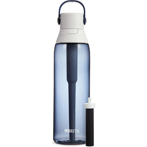 Brita Hard-Sided Plastic Premium Filtering Water Bottle, Bpa-Free, Reusable, Replaces 300 Plastic Water Bottles, Filter Lasts 2 Months or 40 Gallons, Includes 1 Filter, Night Sky - 26 Oz.
