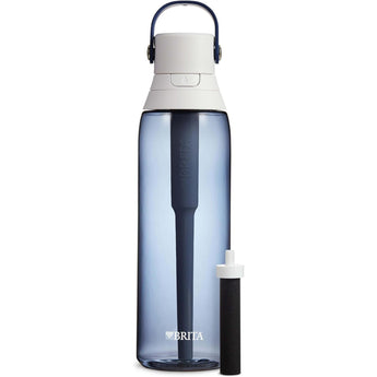 Brita Hard-Sided Plastic Premium Filtering Water Bottle, Bpa-Free, Reusable, Replaces 300 Plastic Water Bottles, Filter Lasts 2 Months or 40 Gallons, Includes 1 Filter, Night Sky - 26 Oz.