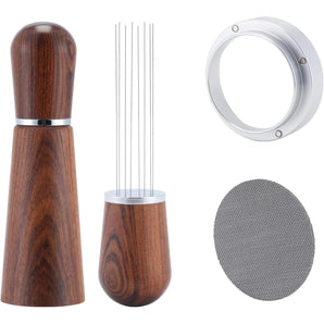 51Mm Espresso Accessories Kit,316 Stainless Steel WDT Tool Espresso,Dosing Funnel and Puck Screen Set，Espresso Distribution Tool,Espresso Coffee Stirrer for Barista
