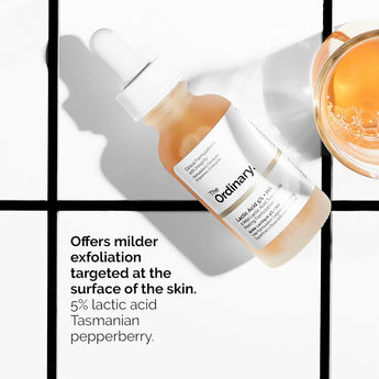 The Ordinary Lactic Acid 5% + HA 2%, Gentle Exfoliating Serum for Smoother Skin