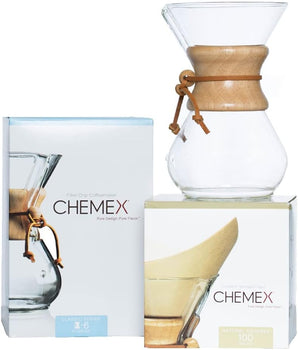CHEMEX Bundle - 6-Cup Classic Series - 100 Ct Square Filters - Exclusive Packaging