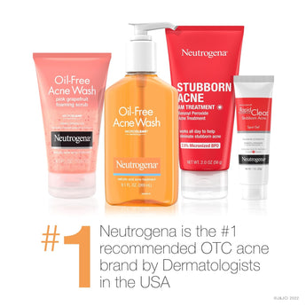 Neutrogena Rapid Clear Stubborn Acne Spot Treatment Gel with Maximum Strength 10% Benzoyl Peroxide Acne Treatment Medication, Pimple Cream for Acne Prone Skin Care, 1 Oz