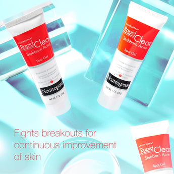 Neutrogena Rapid Clear Stubborn Acne Spot Treatment Gel with Maximum Strength 10% Benzoyl Peroxide Acne Treatment Medication, Pimple Cream for Acne Prone Skin Care, 1 Oz