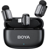 BOYA Mini Wireless Lavalier Microphone for Android/Tablets/Pc with USB C Plug,Noise Reduction,30H Battery Life with Charging Case,Ai Voice Changer,Lapel Microphone Wireless for Video Recording Podcast