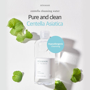 Mixsoon Centella Cleansing Water 10.14 Fl Oz / 300Ml,Face Cleanser for Sensitive Skin,Centella Asiatica, Aloe Vera