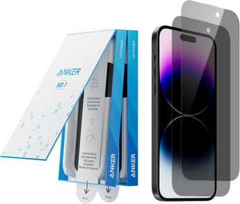 Anker Screen Protector for Iphone 15 Pro, Bubble-And-Dust-Free Iphone HD Tempered Glass, Durable and Drop-Proof with 9H Hardness, Easy Installation Exclusively for Iphone 15 Pro (2-Pack)