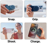 Shiftcam Snapgrip Creator Kit - Includes Snapgrip, Snaplight, Snappod and Carry Pouch - Magnetic Mount Snaps on to Any Phone | Midnight