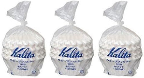 3 X Kalita: Wave Series Wave Filter 185 (2-4 Persons) White. 300 Pieces (Japan Import)