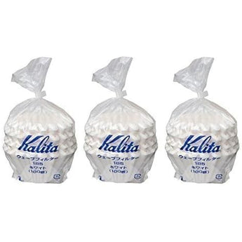 3 X Kalita: Wave Series Wave Filter 185 (2-4 Persons) White. 300 Pieces (Japan Import)
