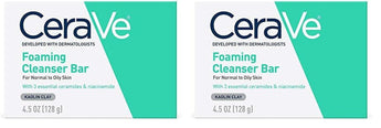 Cerave Foaming Cleanser Bar, Soap-Free Body and Face Cleanser Bar for Oily Skin, Fragrance Free, 4.5 Ounce